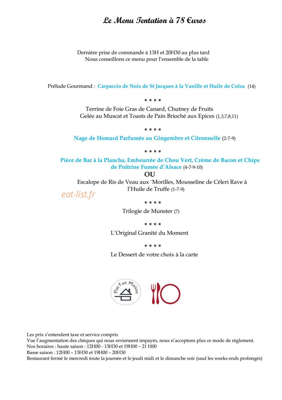 Le Jardin des Saveurs — carte page 4