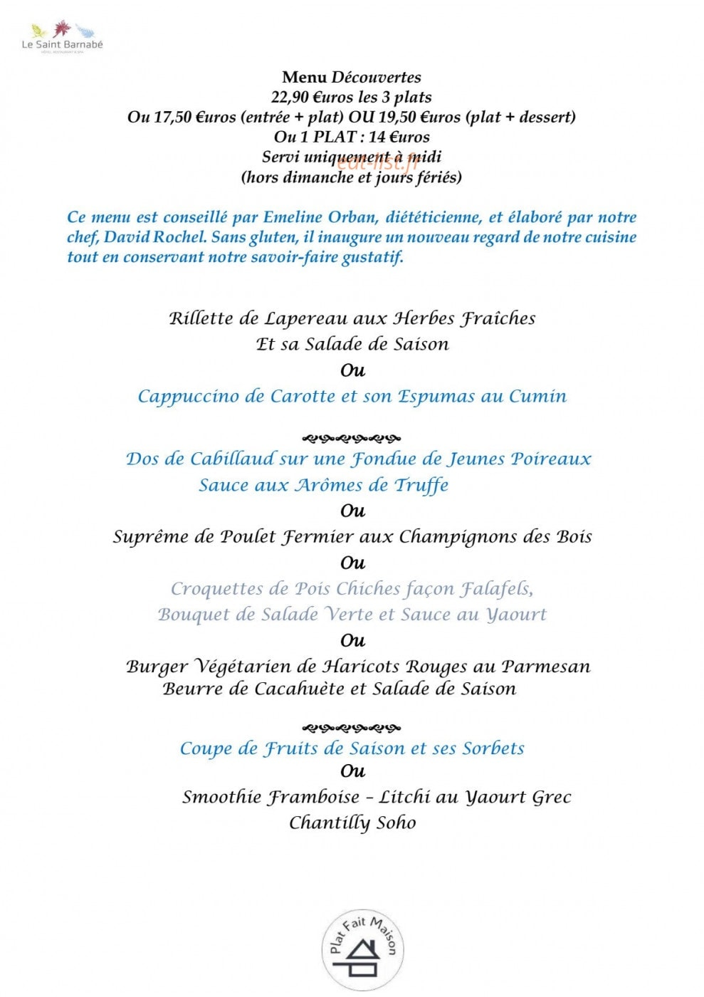 Le Jardin des Saveurs — carte page 6
