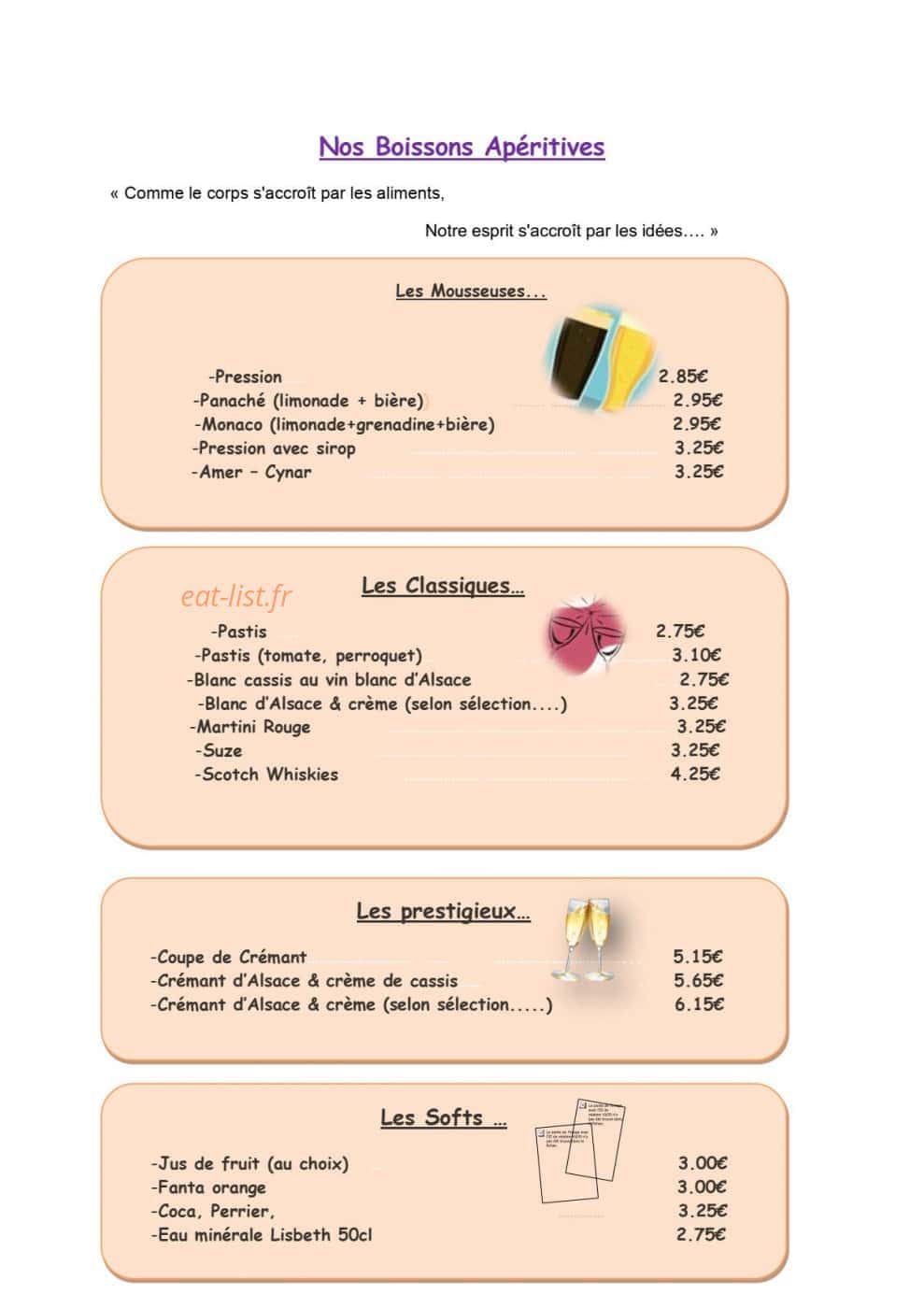 Au Cheval Blanc — carte page 10