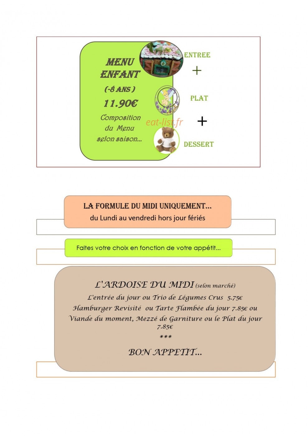 Au Cheval Blanc — carte page 8