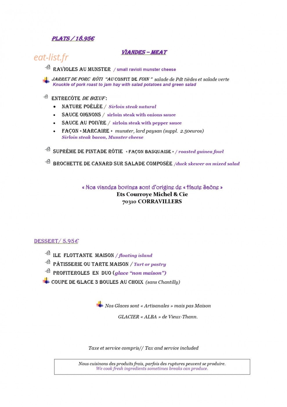 Au Cheval Blanc — carte page 5