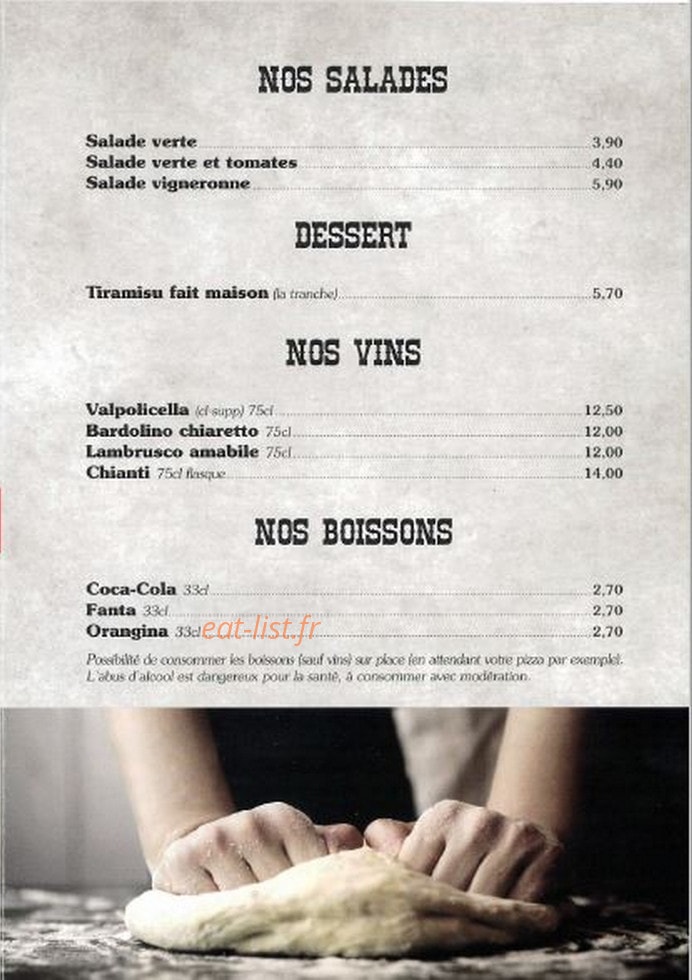 Diligence Pizz' — carte page 3