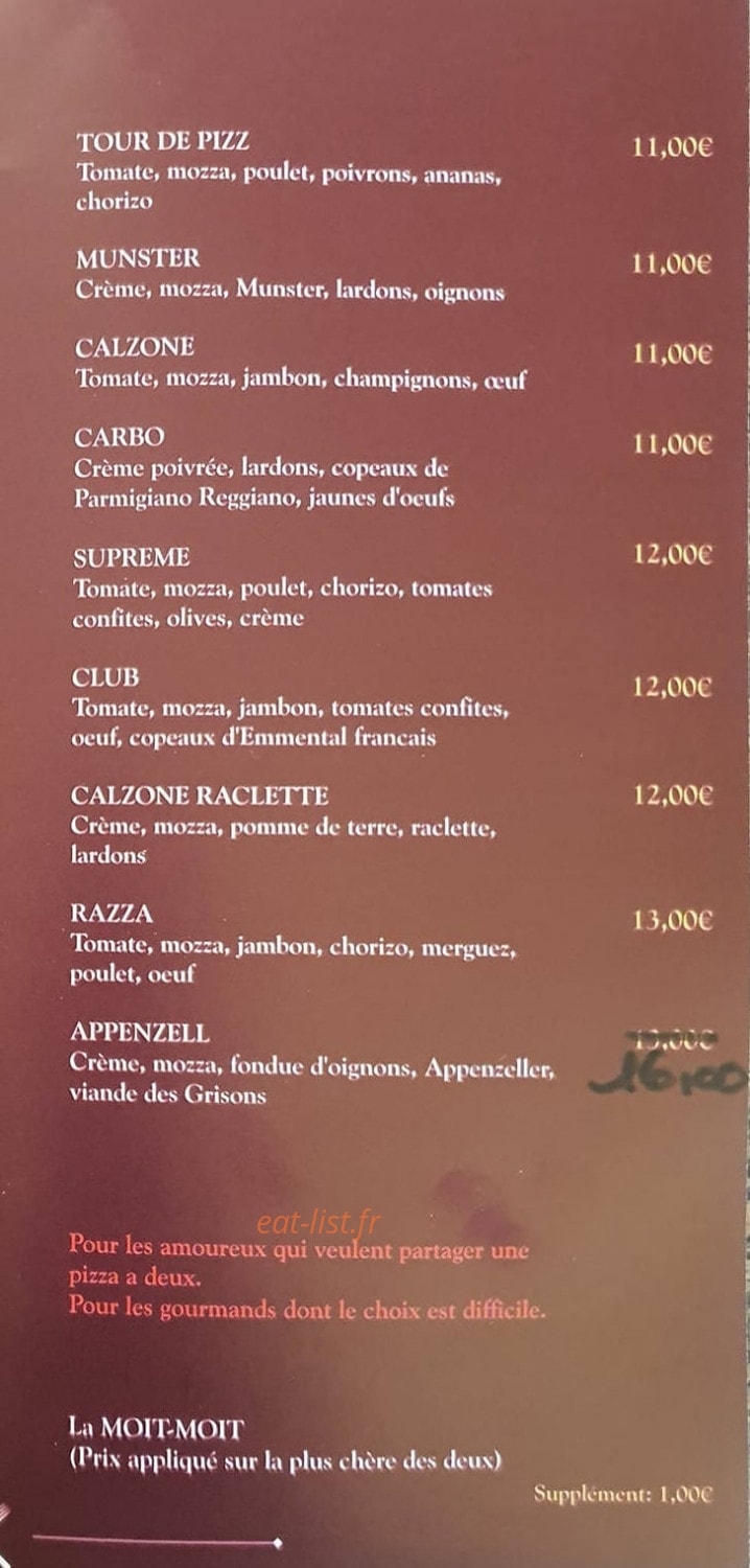 Bella Pizza — carte page 2