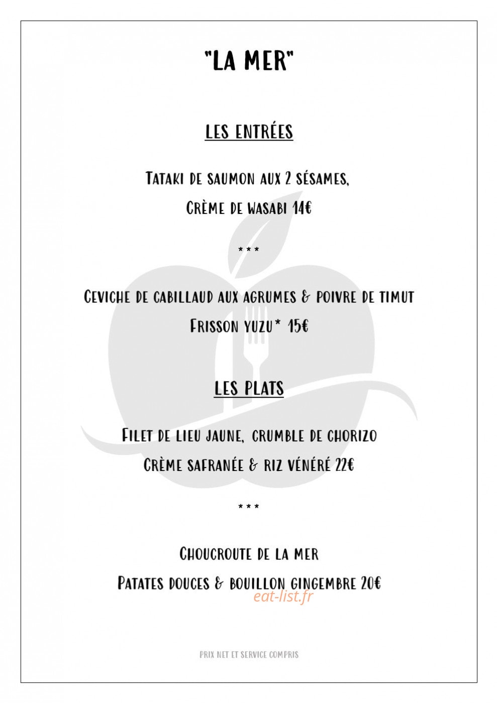 La Pomme D'or — carte page 3