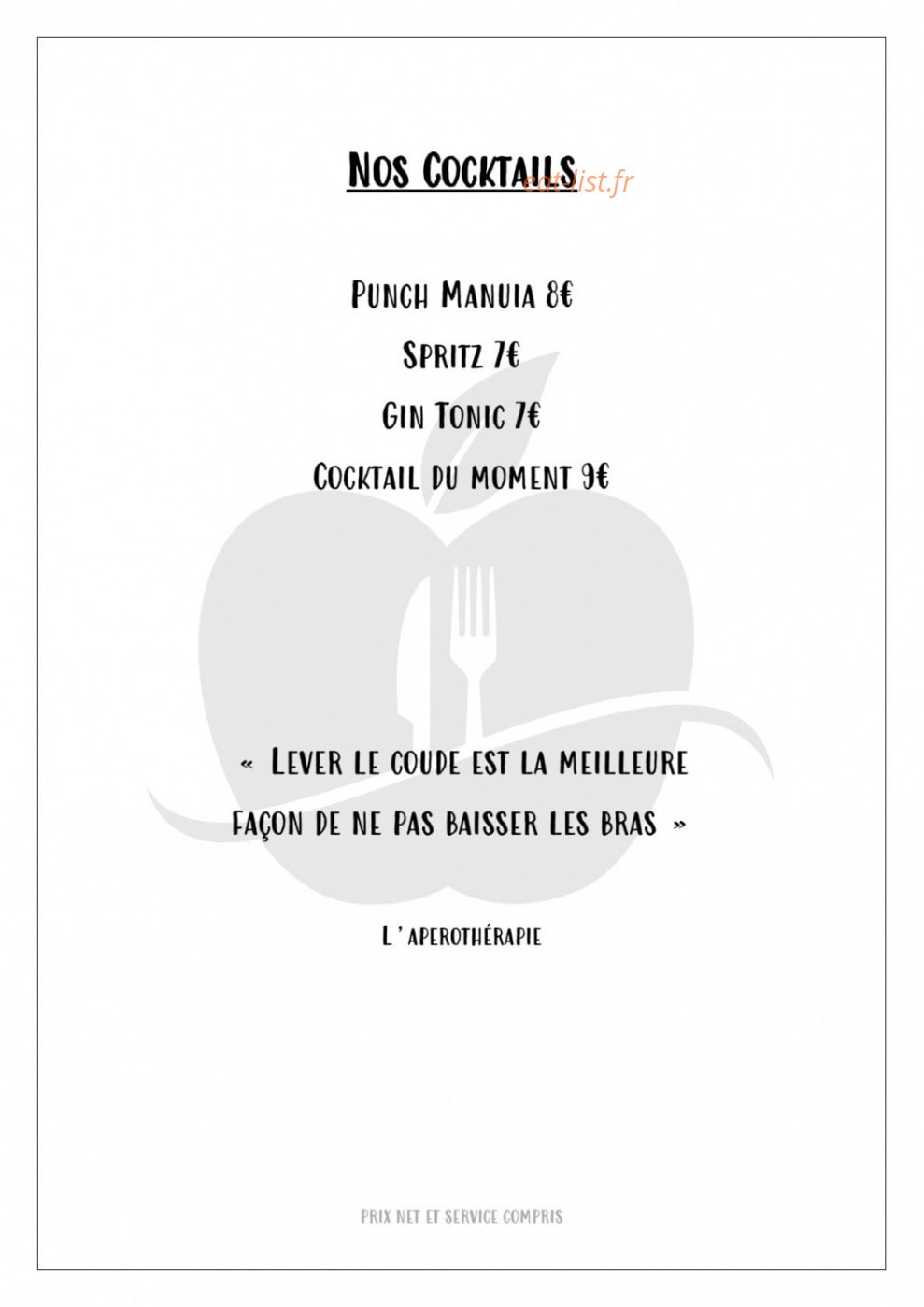 La Pomme D'or — carte page 6