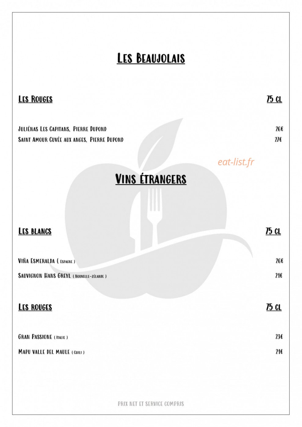 La Pomme D'or — carte page 12