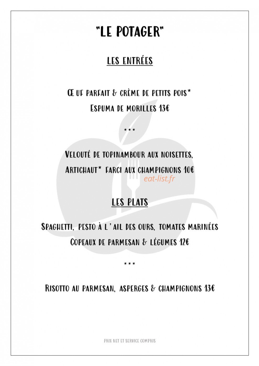 La Pomme D'or — carte page 4