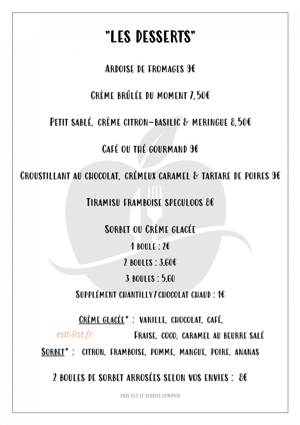 La Pomme D'or — carte page 5