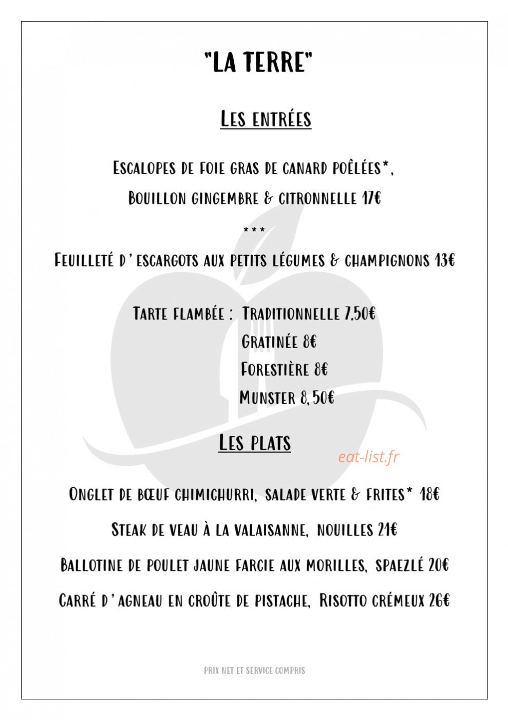 La Pomme D'or — carte page 2