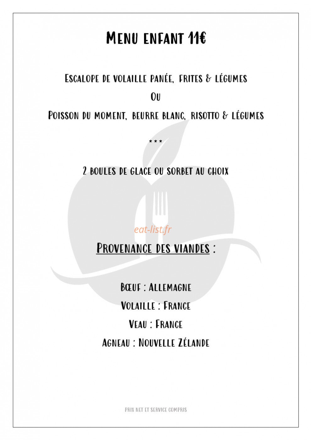 La Pomme D'or — carte page 1
