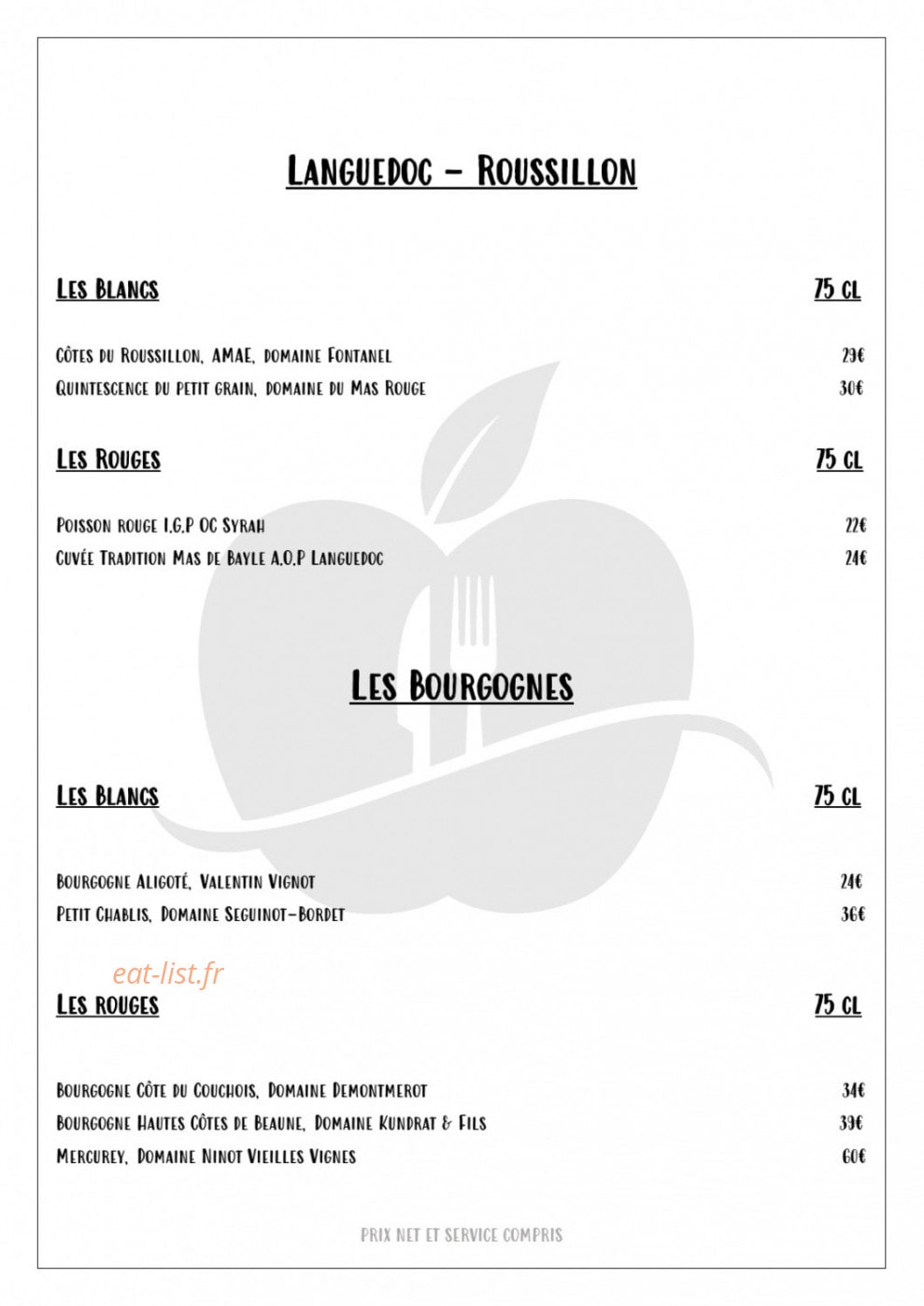 La Pomme D'or — carte page 13