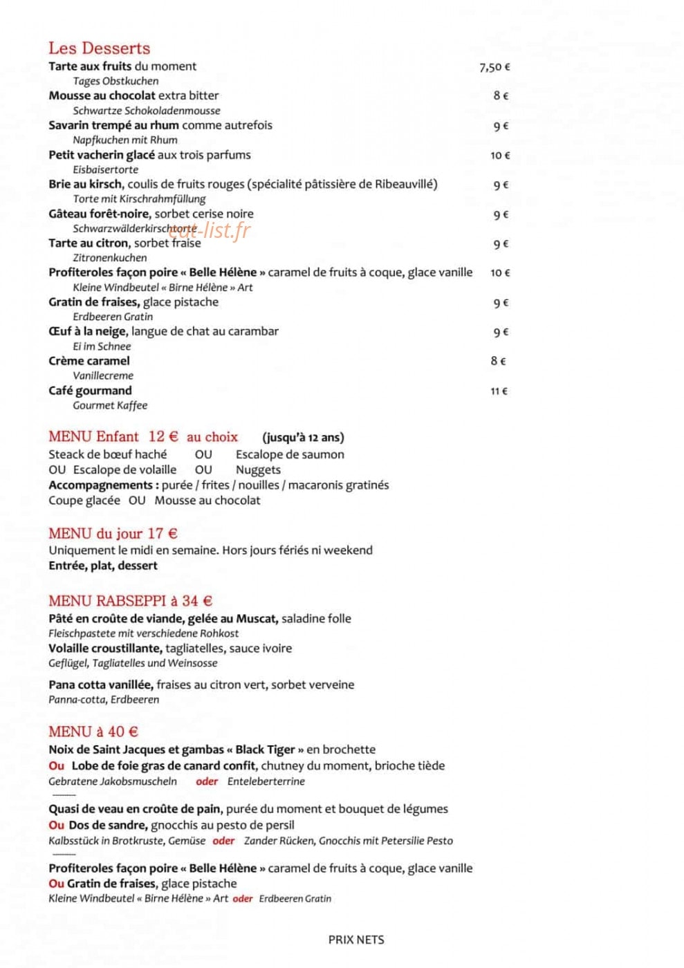 Winstub Rabseppi Stebel — carte page 2