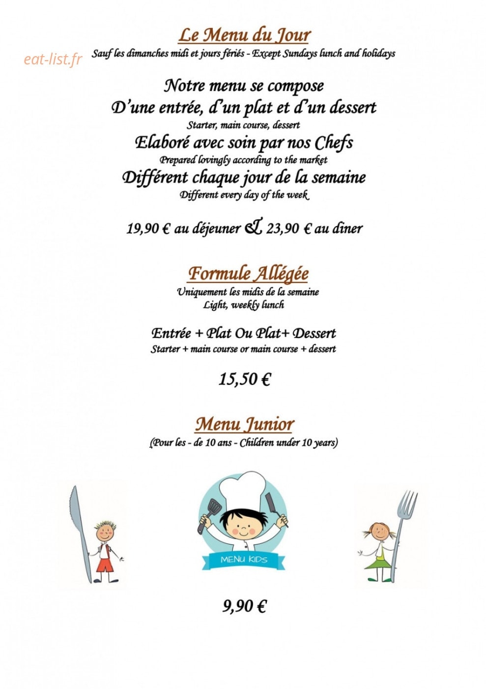 La Meuniere — carte page 2