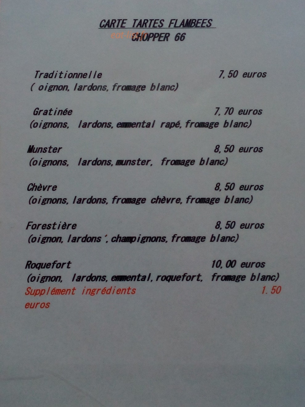 Chopper 66 — carte page 1