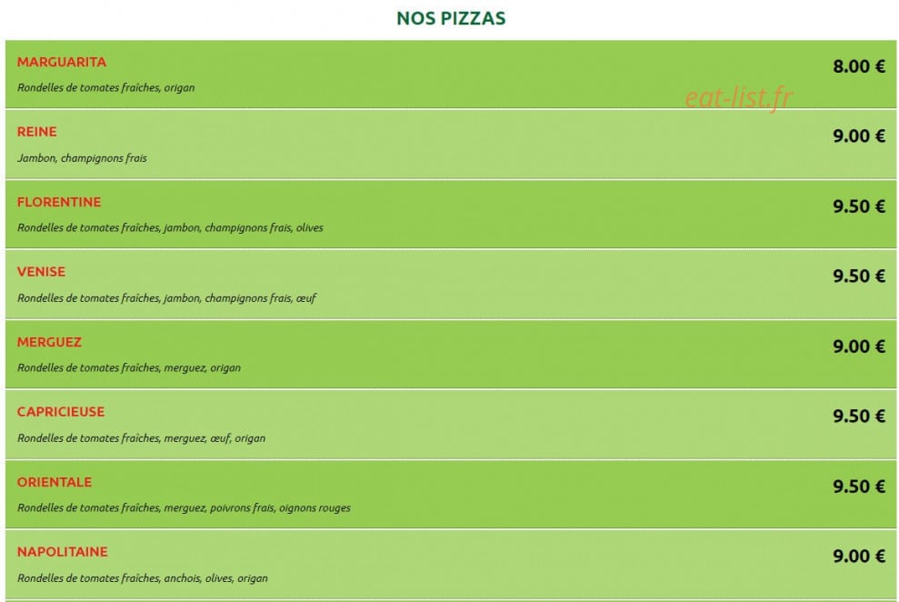 Hetla'pizz — carte page 1