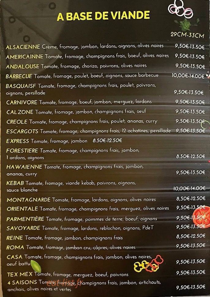 La Casa Pizza — carte page 2