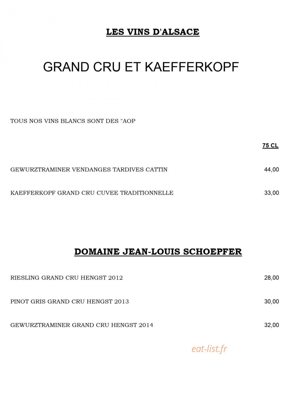 Restaurant A la Truite — carte page 10