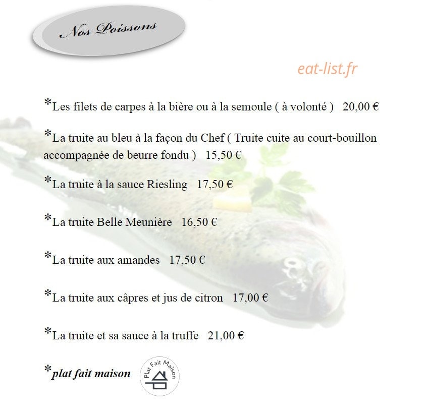 Restaurant A la Truite — carte page 3