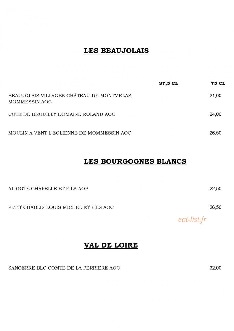 Restaurant A la Truite — carte page 12