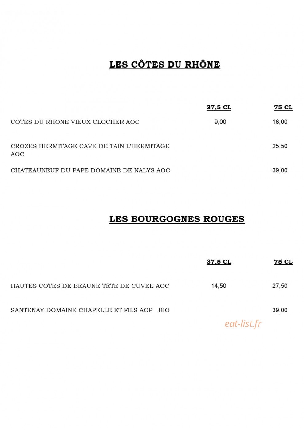 Restaurant A la Truite — carte page 13