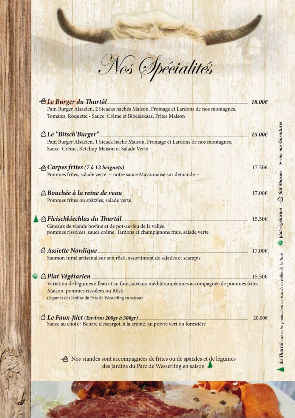 Aux Saveurs du Thurtàl — carte page 8