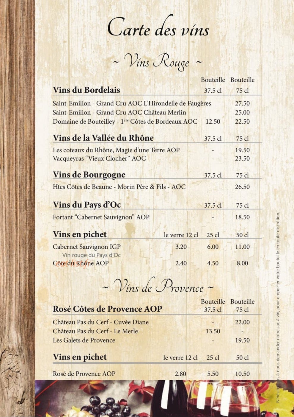 Aux Saveurs du Thurtàl — carte page 10