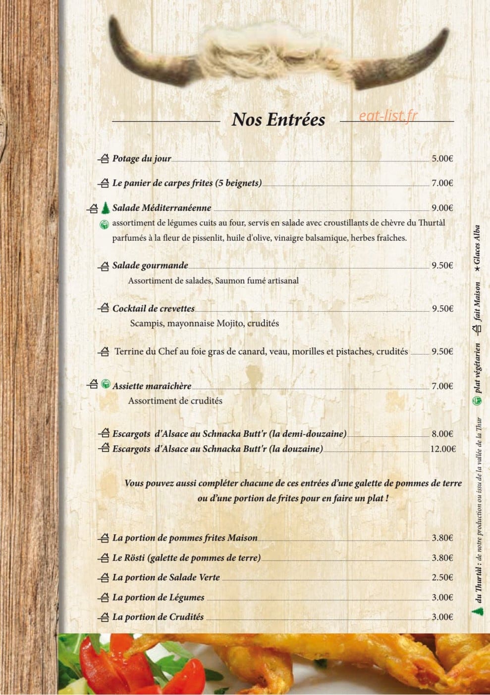 Aux Saveurs du Thurtàl — carte page 7