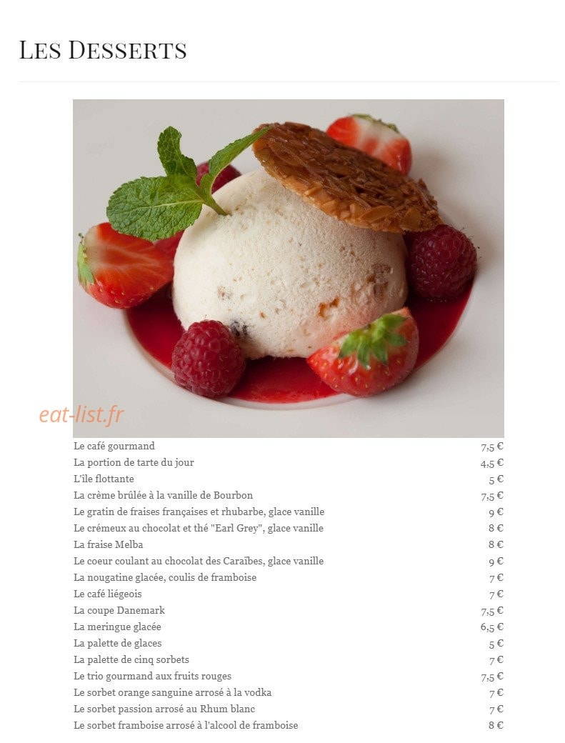Restaurant Au Cheval Blanc — carte page 4