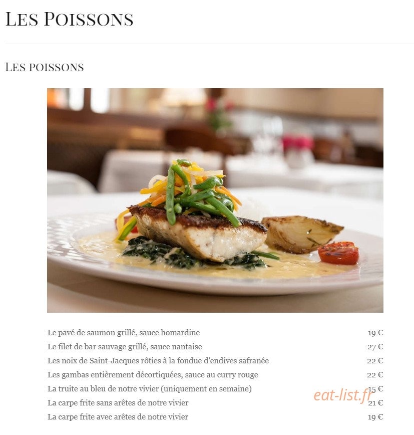 Restaurant Au Cheval Blanc — carte page 2