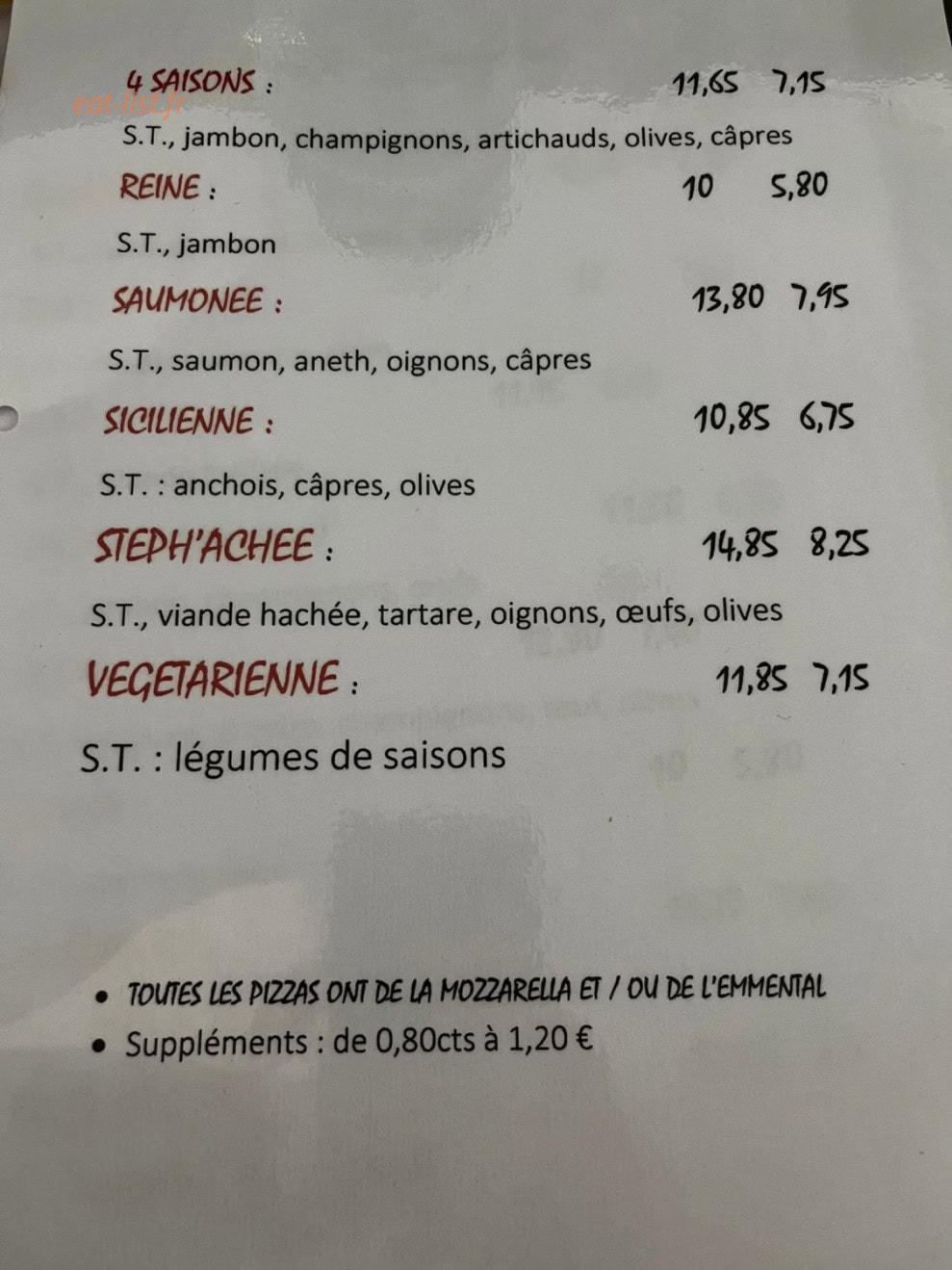 La Bouchée Gourmande — carte page 3
