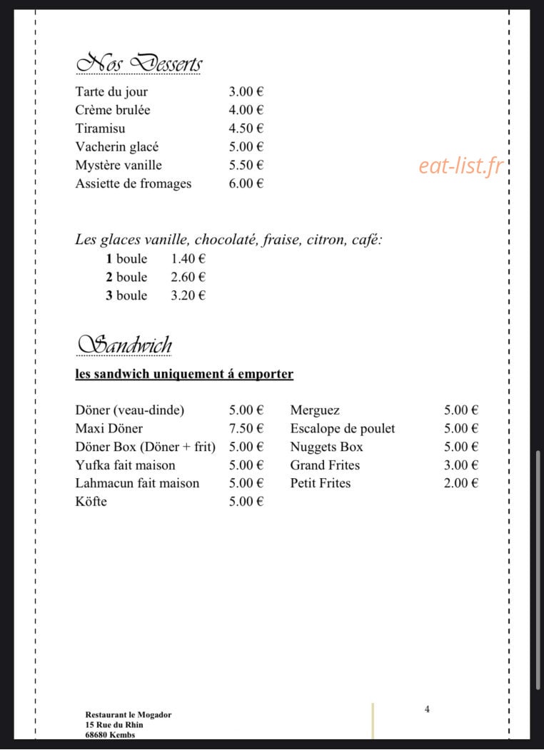 Le Mogador — carte page 4