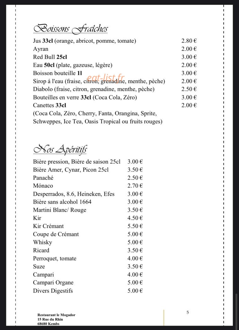 Le Mogador — carte page 5
