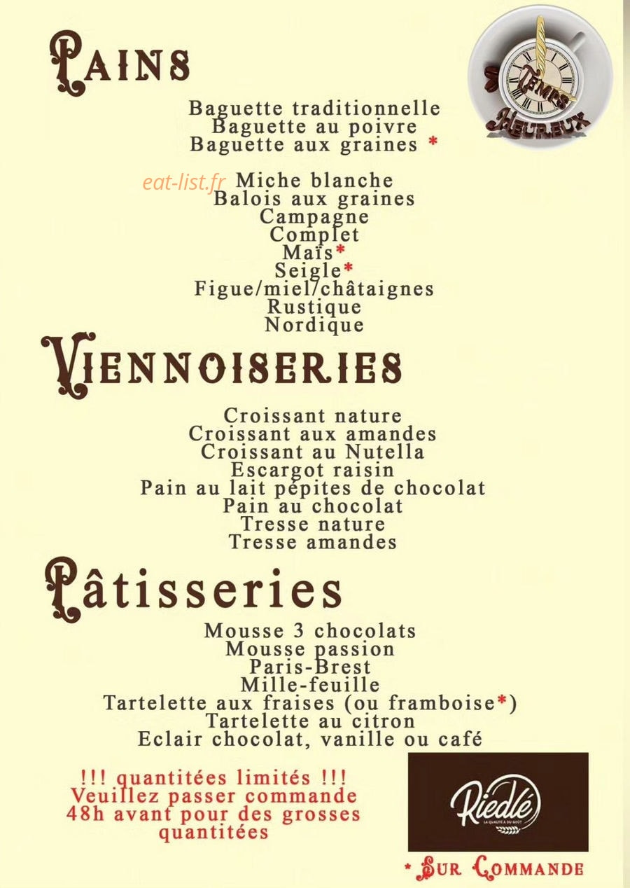 O'Temps Heureux — carte page 1