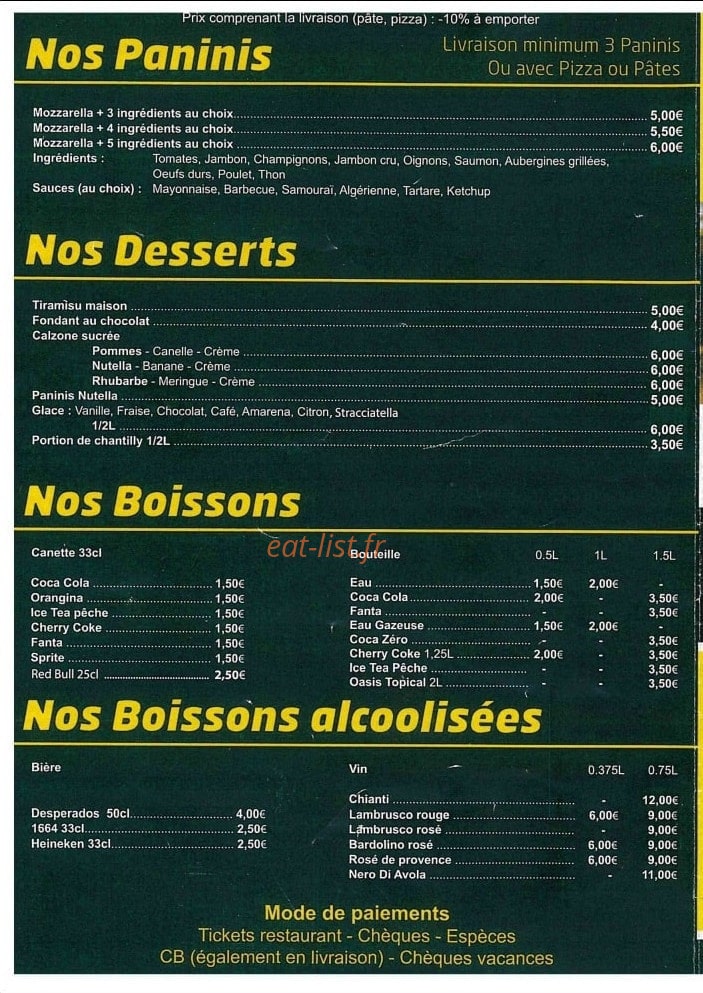 Avola Pizza — carte page 4