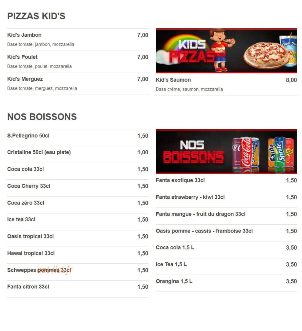 Benz pizza — carte page 4