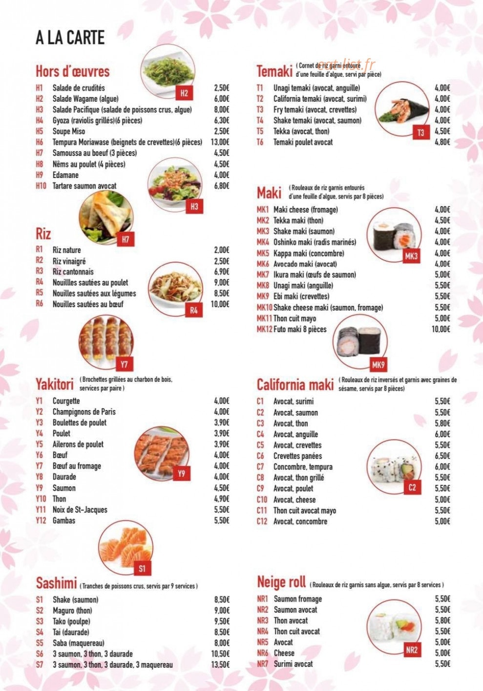 Kimiyo Sushi — carte page 7