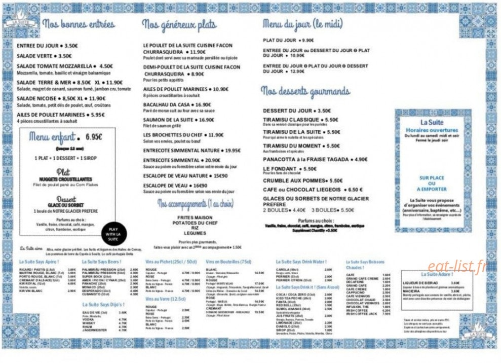 La Suite — carte page 2