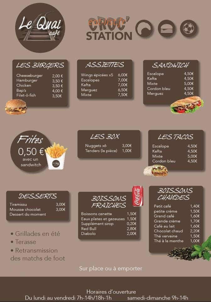 Le Quai Café — carte page 2