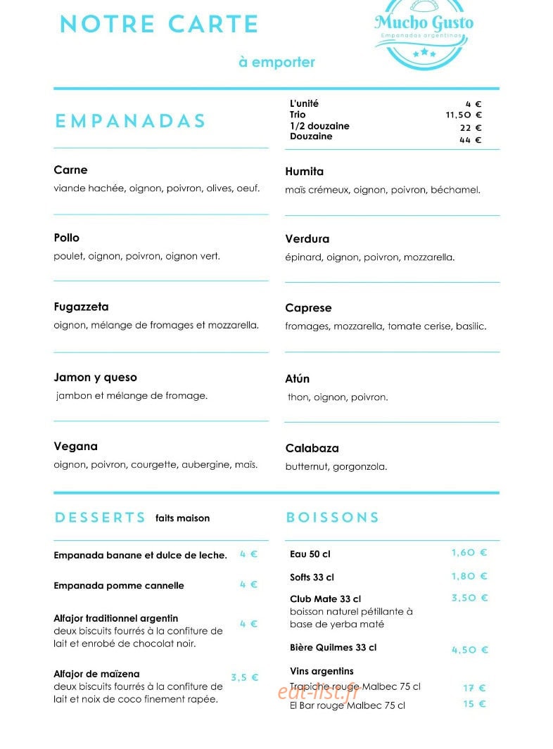 Mucho Gusto — carte page 1
