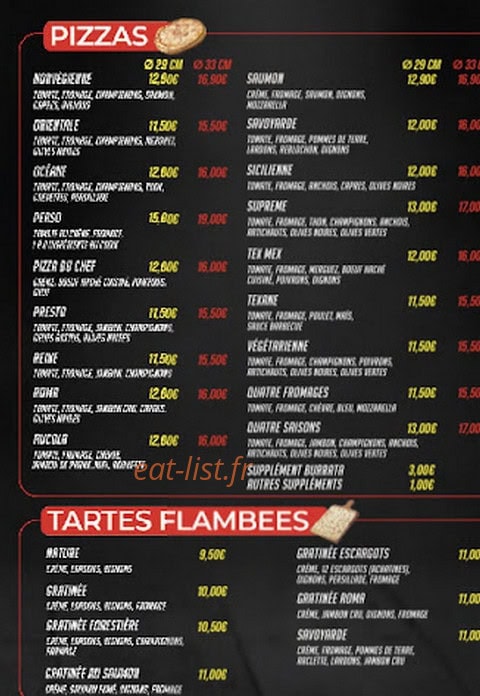 Presto Pizza — carte page 3