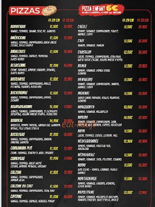 Presto Pizza — carte page 2
