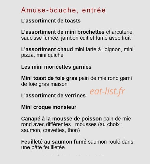Royer Traiteur — carte page 4