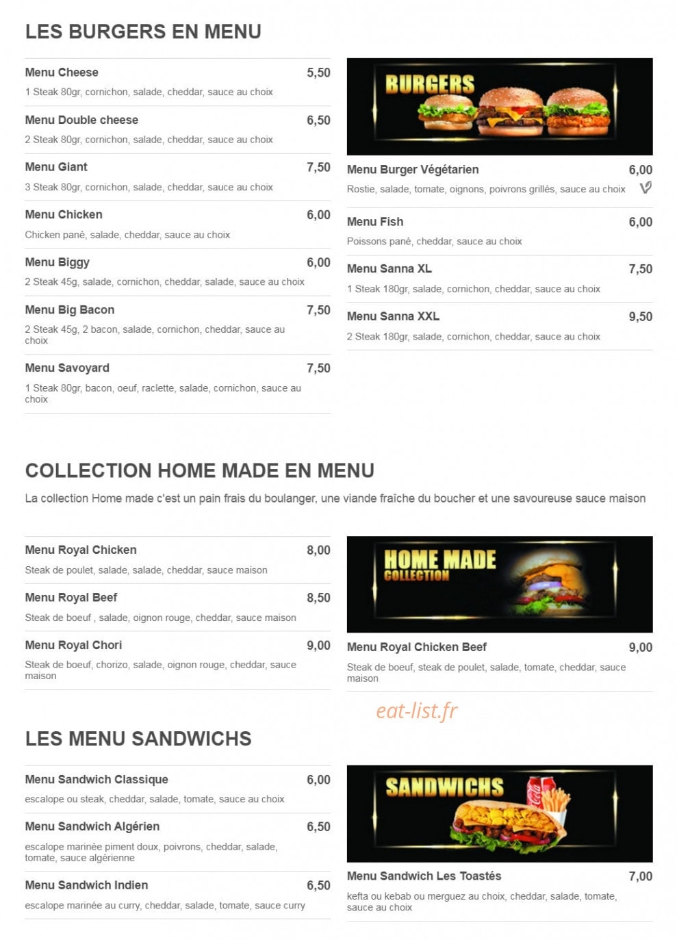 Sanna Food — carte page 2