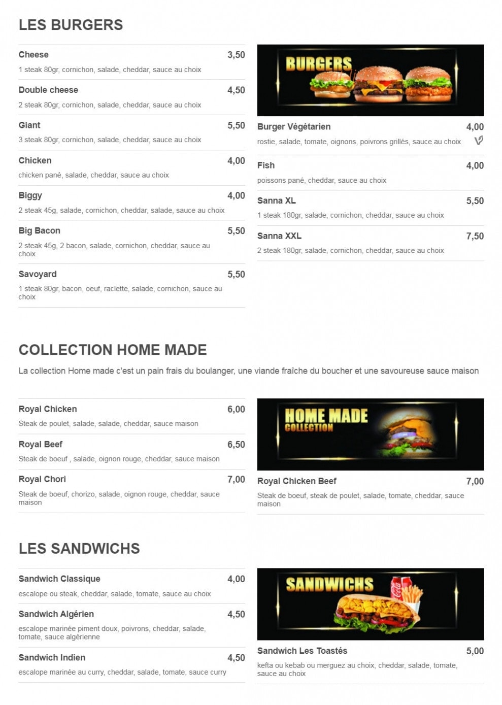 Sanna Food — carte page 4