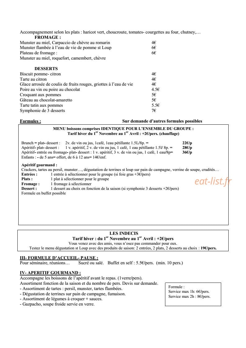 Domaine Saint Loup — carte page 2