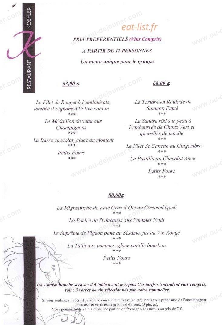 Auberge du Cheval Blanc — carte page 4