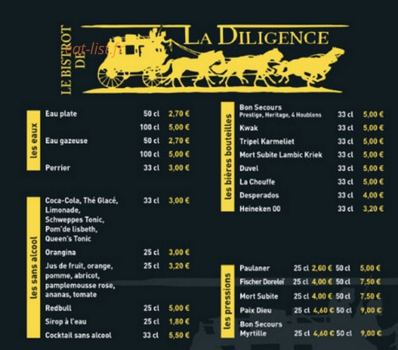 Le Bistrot de la Diligence — carte page 3