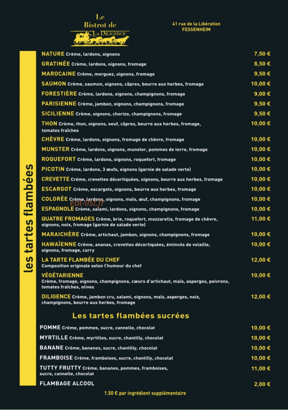 Le Bistrot de la Diligence — carte page 2