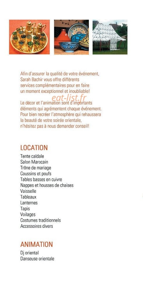 Aux Saveurs de l'Orient — carte page 6