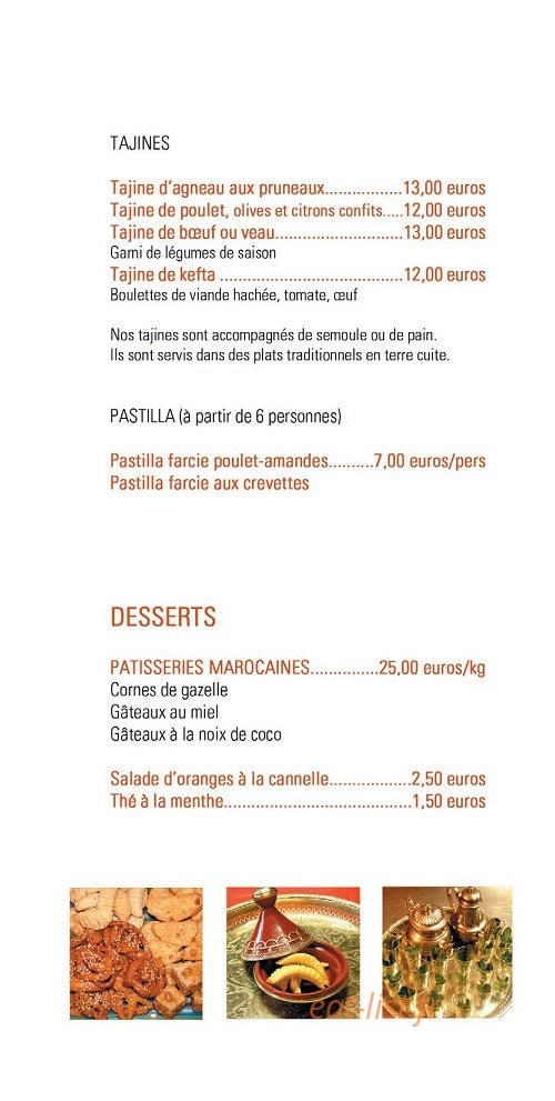Aux Saveurs de l'Orient — carte page 5